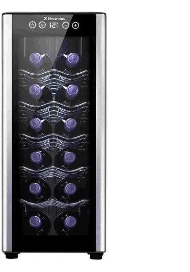 Electrolux Climate-Controlled Wine Cooler 12 Bottles One Door Aluminum Finish ACB12 Dual Voltage