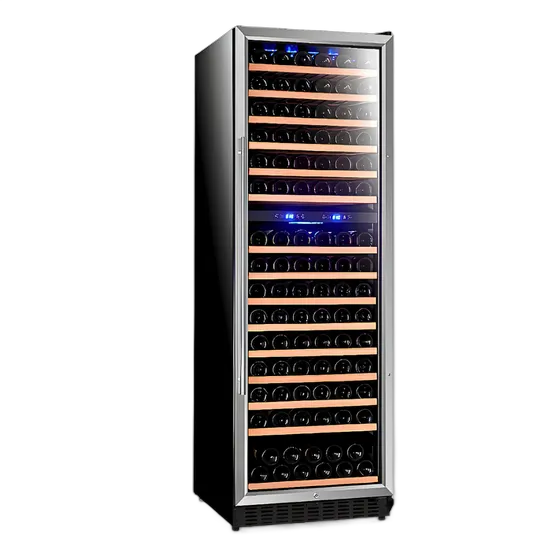 Dsrshop 166-Bottle Dual Zone Vertical Compressor Wine Cooler 450L