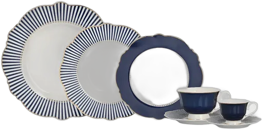 Royal Porcelain Dinner Set 42 Pieces Gold Trim White