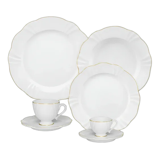 Oxford Soleil Gold Porcelain Dinner Set 42 Pieces