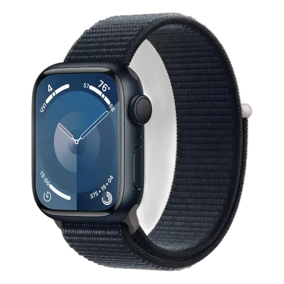 Apple Watch Series 9 A2980 GPS Midnight Aluminum Case 45 mm Midnight Sport Loop Band - Excellent (Refurbished)
