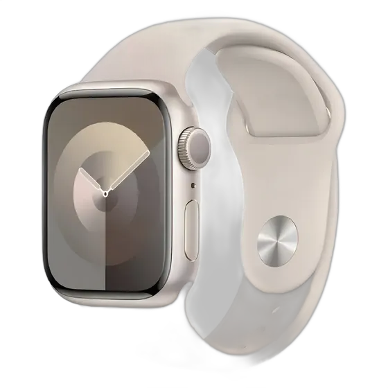 Apple Watch Series 9 GPS – Starlight aluminum case – 41 mm – Starlight sport band – S/M - Excellent (Refurbished)