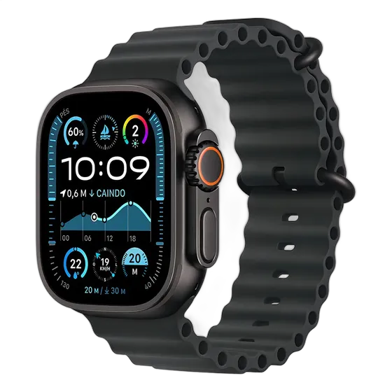 Apple Watch Ultra 2 GPS + Cellular • 49mm Black Titanium Case • Black Ocean Band - Excellent (Refurbished)