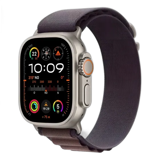 Apple Watch Ultra 2 GPS + Cellular • Titanium Case 49mm • Indigo Alpine Loop Band – M - Excellent (Refurbished)