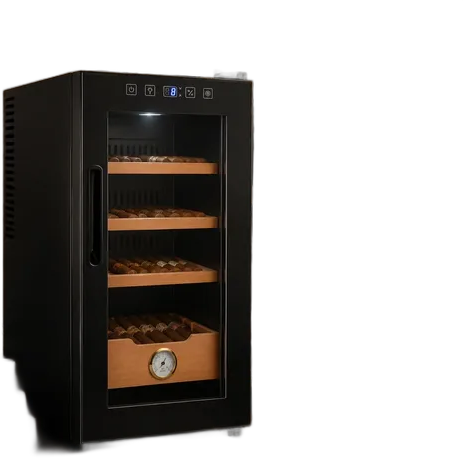 Electric Cigar Humidor Cabinet with Drawer, Black