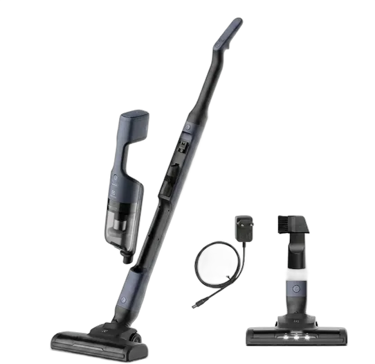 Electrolux ERG019 Cordless Vertical Vacuum Cleaner Ergorapido 2-in-1 Portable, Front LED Light, Rotating Brush, 950ml Capacity, Dual Voltage, 30 min, Blue