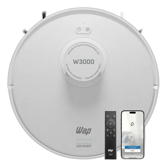 Robot Vacuum Cleaner WAP W3000 with Anti-Collision Sensor and LSD and SLAM Mapping Bivolt
