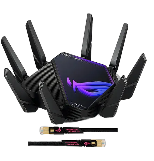 Asus ROG Gaming GT-AXE16000 Quad-Band WiFi 6E 10GB VPN + Cable Black