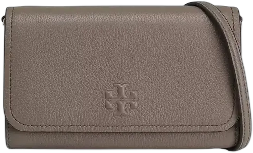 Tory Burch Thea Crossbody Bag in Gray Heron Leather with Gold Hardware