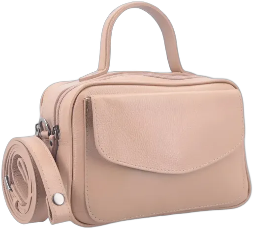 Women's Genuine Leather Bowling Bag Color Beige