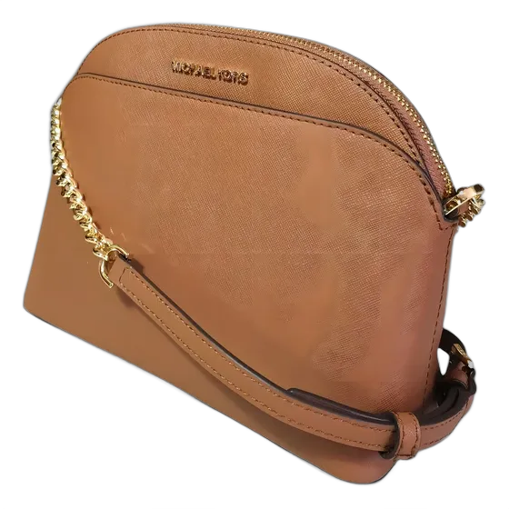 Michael Kors Jet Set Travel Crossbody Dome Camel Leather Bag
