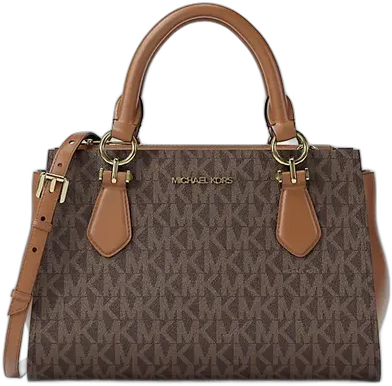 Michael Kors Marilyn Brown Canvas Bag with Adjustable Strap