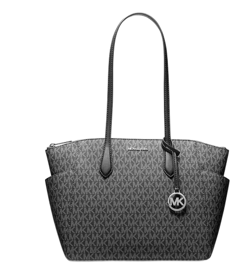 Michael Kors Marilyn Medium Signature Bag Black Black Patterned Metal