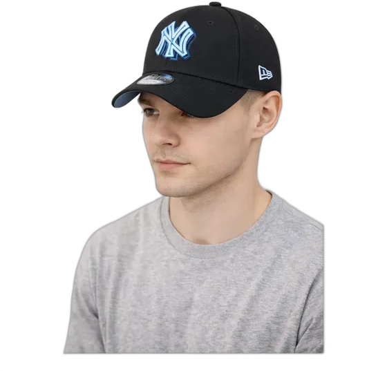 New Era Neyyan Cap Black Neon New York Adjustable Curved Brim