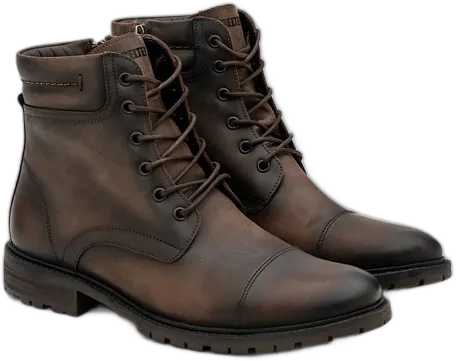 Men's Combat Boot Leather Shelter Short Shaft Brown
