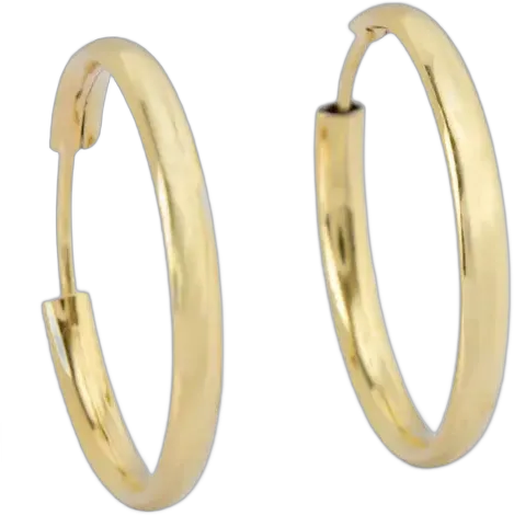 Flat Anatomic Hoop Earrings 17mm in 18k Gold 750