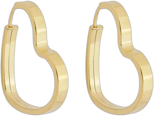 Flat Heart Earring 12mm in 18k Gold 750