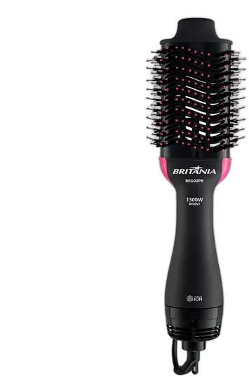 Britânia BEC02PR Hot Air Brush 4-in-1 1300W Black and Pink