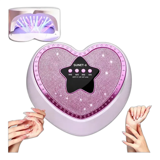 LED UV Nail Dryer with Sensor for Gel Polish and Acrygel, Lilac Heart, 127/220V