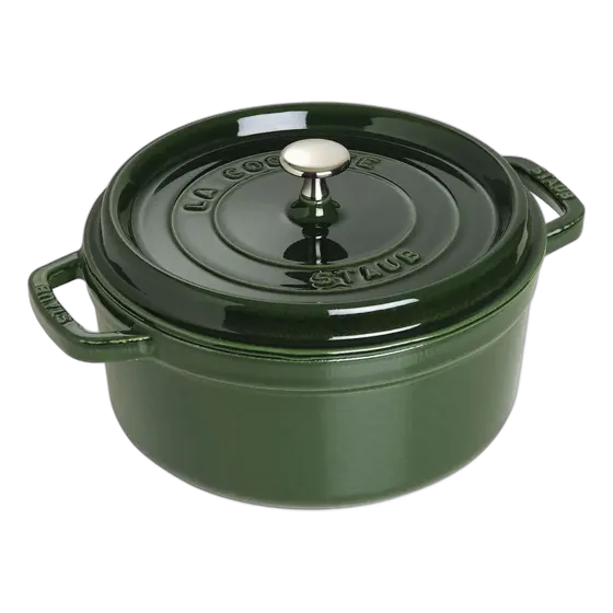 Staub Round Cast Iron Casserole 24cm Green