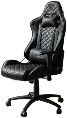 ThunderX3 TGC12 Gaming Chair with Reclining Backrest and Lumbar Support Black Synthetic Leather
