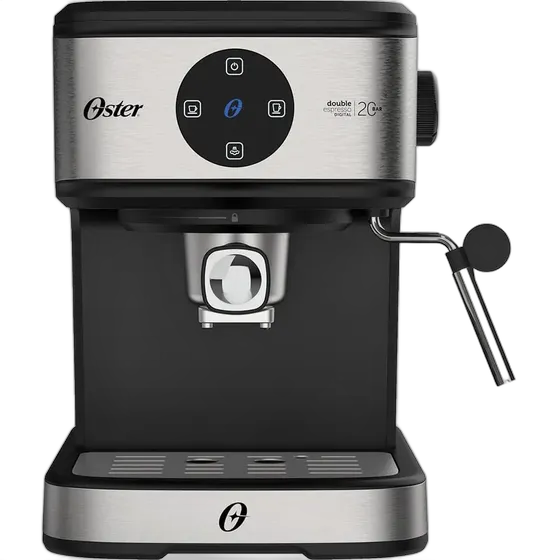 Oster Double Digital Espresso Coffee Machine Brushed Steel and Black