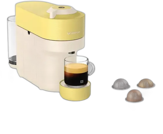 Nespresso Vertuo Pop Coffee Machine Summer Yellow Yellow