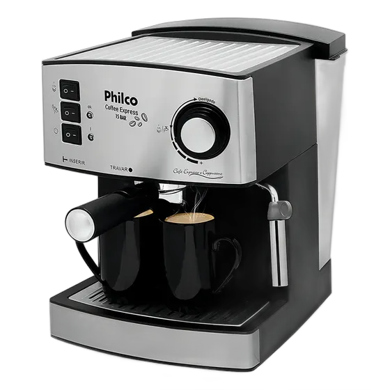 Philco Coffee Express Coffee Machine 15 Bar Permanent Filter Black/Silver