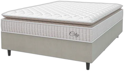 Box Spring Bed Double Mattress Pocket Springs City Pillow Top 138x188x61cm White and Beige Hellen White/BG