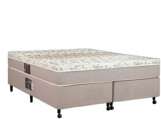 Bed Base + Mattress Castor Queen Class Pocket 158x198x52cm Beige