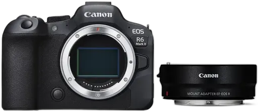 Canon EOS R6 Mark II Mirrorless Camera Body, with EF to RF Lens Adapter