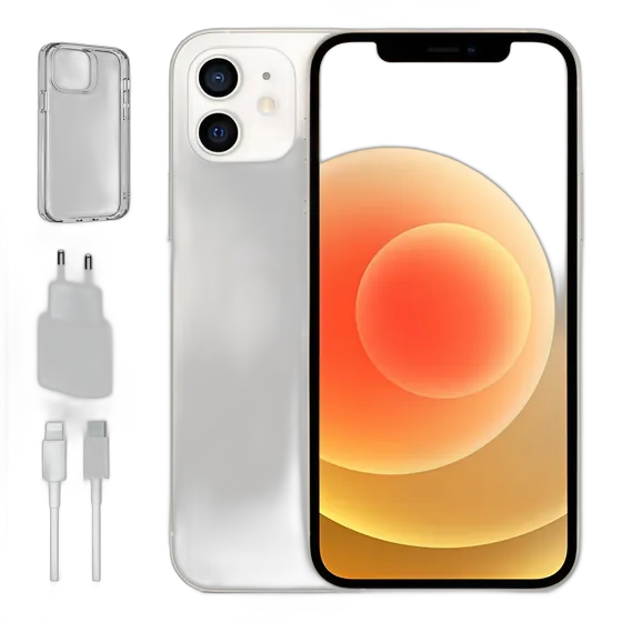 Apple iPhone 12 (128 GB) Phone - White Includes Set (Refurbished)