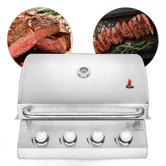 Chaleur Brasil Stainless Steel Built-in Gas Grill, 4 Burners