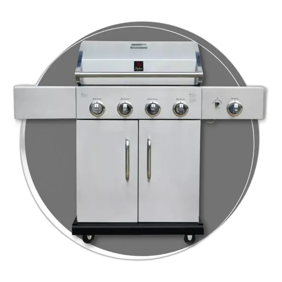 Chaleur Brasil Devon Gas Grill with 4 Burners and 1 Side Burner, Stainless Steel