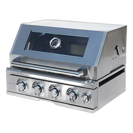 Built-in Stainless Steel Gas Grill, 4 Burners, Infrared Viewing Window