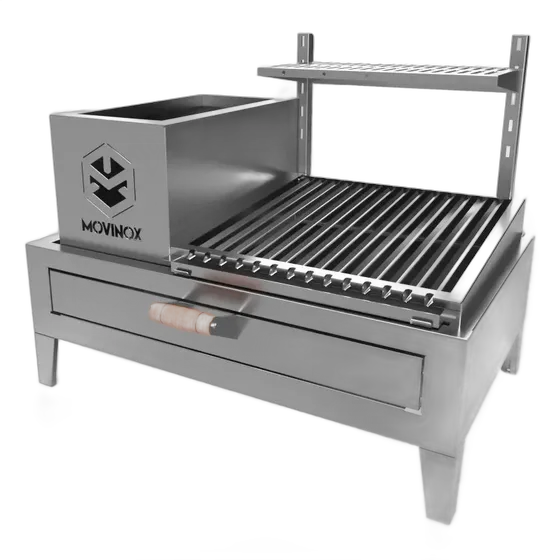 Argentine Parrilla Grill, Stainless Steel 90x61x50 cm