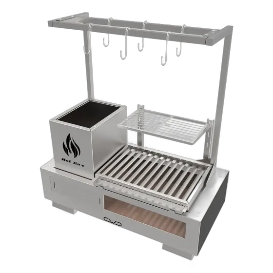 Parrilla Grill with Argentine Grate + Smoking Rack, Stainless Steel