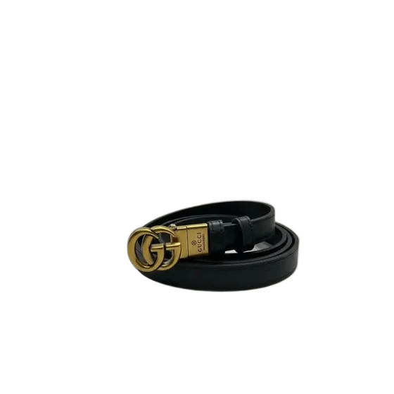 Women's Gucci Reversible Leather Belt Black 1.5cm