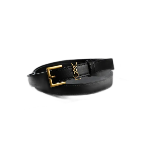 Women's Luxury Leather Belt White YSL 1.5cm