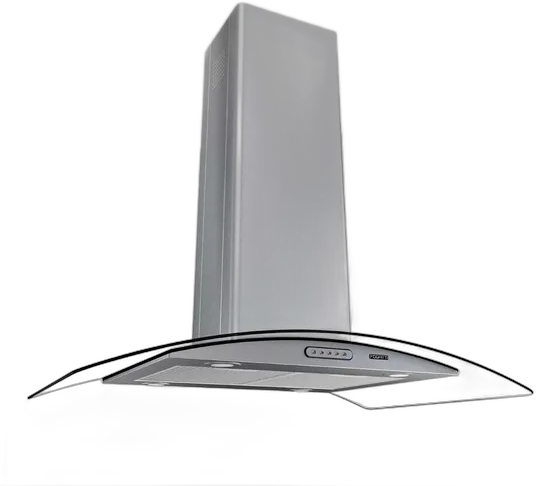 Fogatti Island Range Hood 90cm Curved Glass Stainless Steel 220V