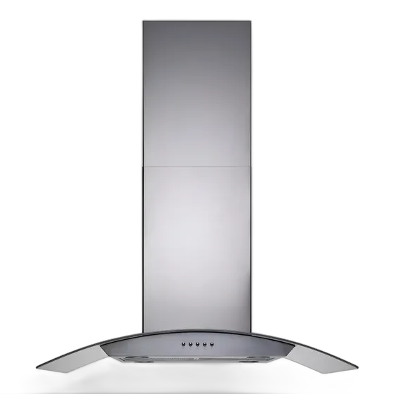 Cadence Gourmet Island Range Hood, Curved Glass, Stainless Steel, 90cm, CFA502