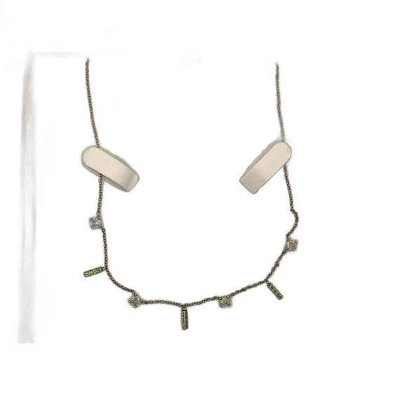 Life Fresh Necklace in 925 Silver with Green Stones, 42cm
