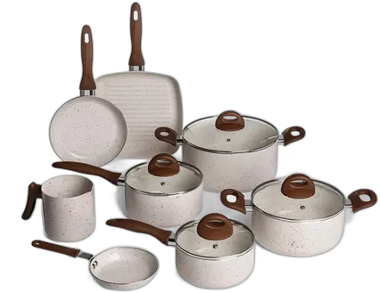 8-Piece Cookware Set Ceramic Life Smart Plus Vanilla - Brinox Vanilla