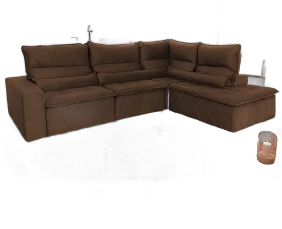 Amsterdam Corner Sofa Set, Brown, with Springs, Retractable/Reclining