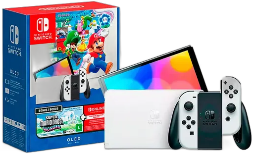 Nintendo Switch OLED Console 64GB Super Mario Bros Wonder Edition 12-Month Nintendo Online Subscription