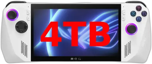 ASUS ROG Ally Handheld Console AMD Z1 Extreme / 4TB NVMe SSD / 16GB RAM / Windows 11 / 7-inch IPS 120Hz Full HD Screen