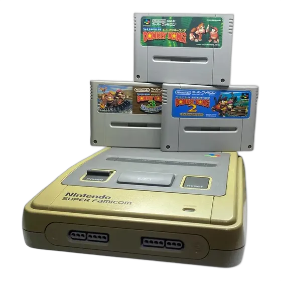 Super Famicom Console, Japanese, Boxed + 2 Controllers + 3 Games (Refurbished)