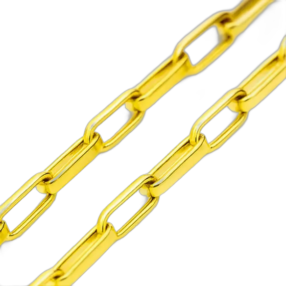 Men's 18k Gold Chain Necklace 70cm Elongated Link
