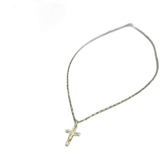 18k Gold Chain 60cm with Jesus Christ Pendant, Certificate and Box