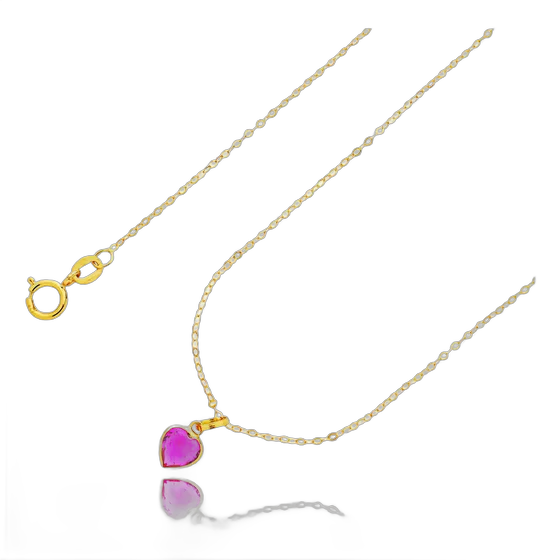 Women's Ballerina Chain Necklace 18k Gold 750 - 40cm with Heart